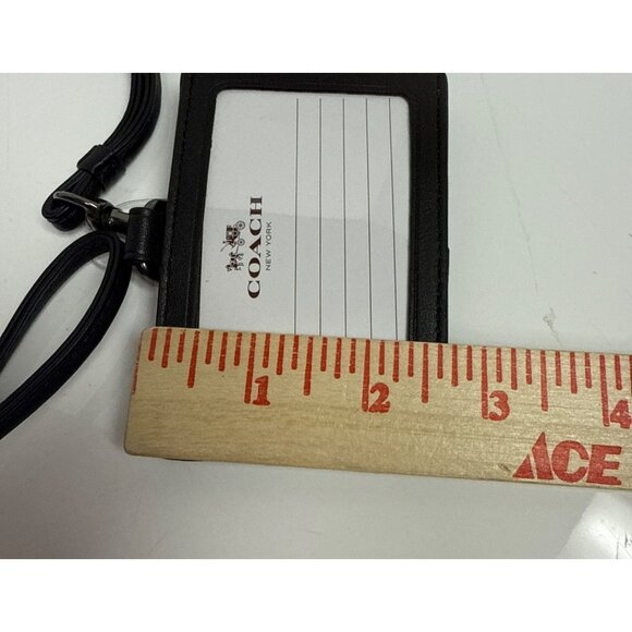 Coach ID Lanyard Expresso Brown Card Holder Signature Canvas Leather Trim NEW - Picture 4 of 6